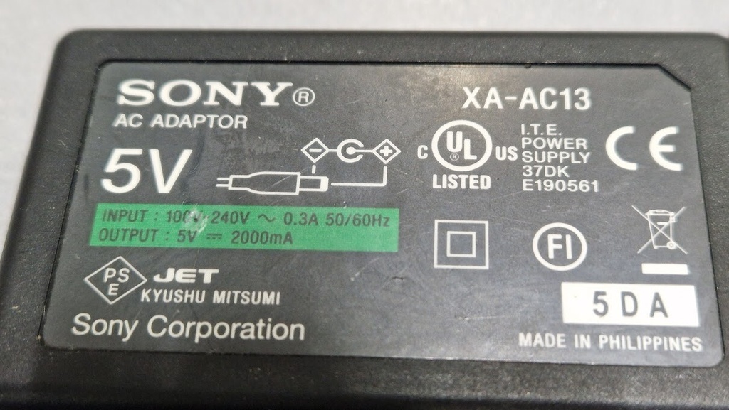 Sony XA-AC13 AC Adapter 5V 2A Used Working Without Power Cord