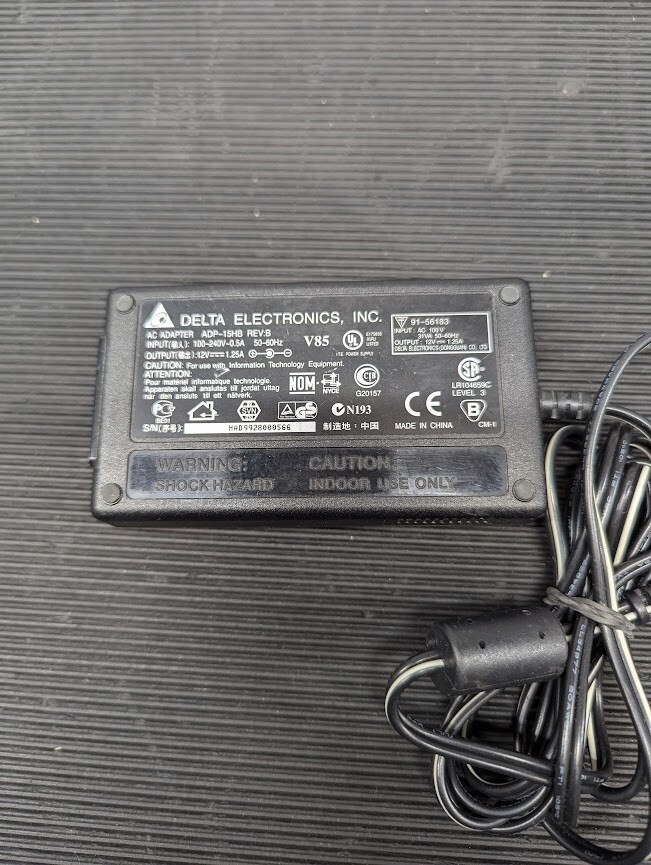Delta ADP-15HB AC Adapter 12V 1.25A Used Working Without Power Cord