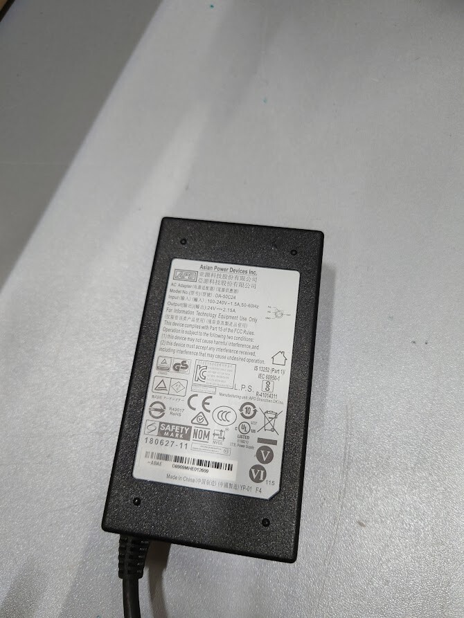APD DA-50C24 AC Adapter 24V 2.15A Used Working Without Power Cord