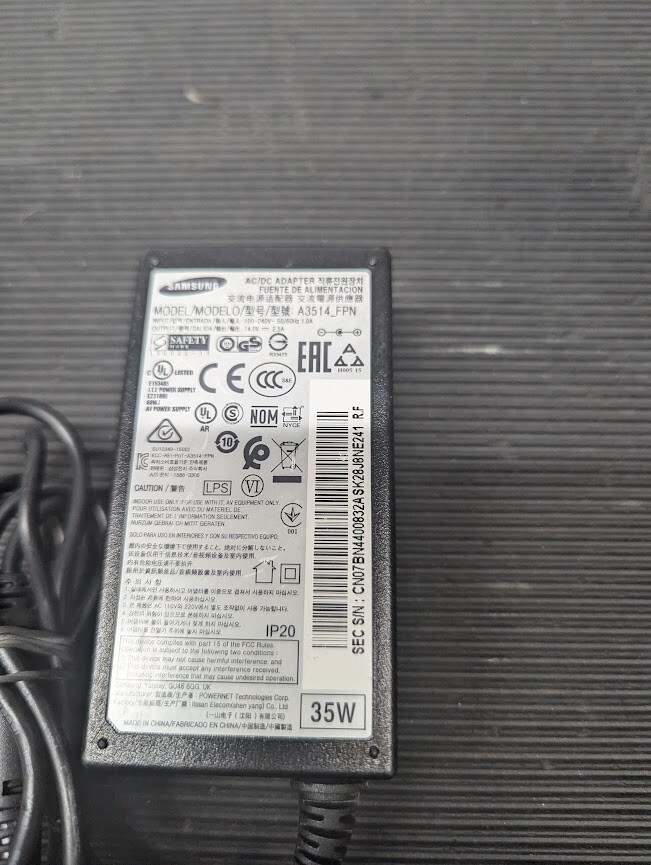 SAMSUNG A3514-FPN  AC Adapter 14.0V 2.5A Used Working Without Power Cord