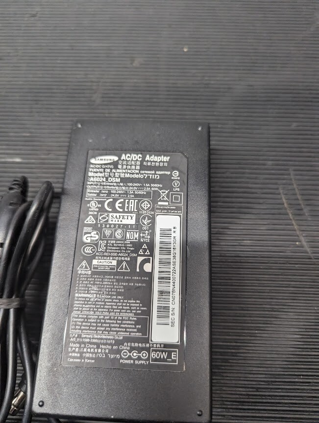 SAMSUNG A6024-DSM AC Adapter 24.0V 2.5A Used Working Without Power Cord