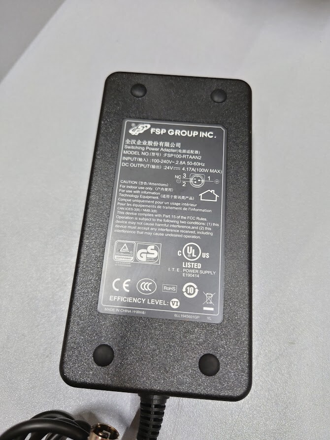 FSP Group INC FSP100-RTAAN2 AC Adapter 24V 4.17A Used Working Without Power Cord