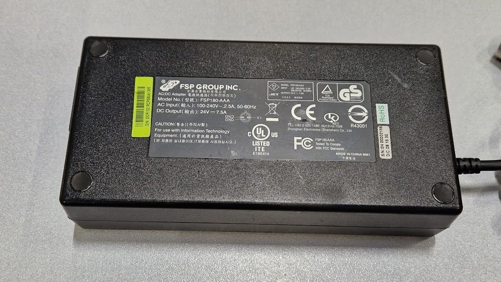 FSP FSP180-AAA AC/DC Adapter 24V 7.5A Used Working Without Power Cord