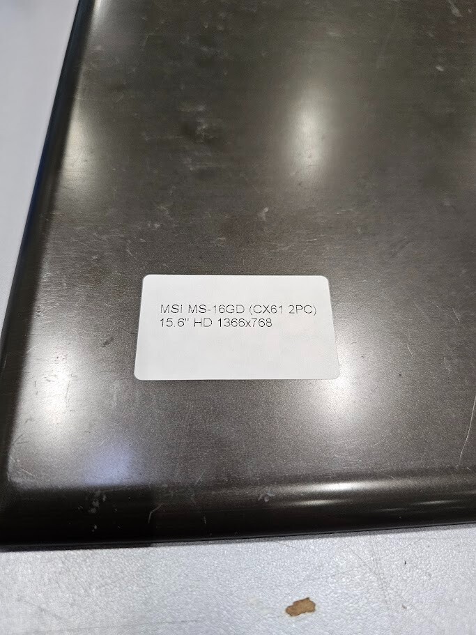 MSI MS-16GD (CX61 2PC) 15.6" HD 1366x768 Laptop Screen - Broken, Not Working