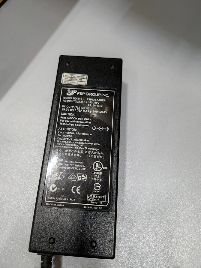 FSP Group INC FSP120-1ADE11 AC Adapter 19V 6.32A Used Working Without Power Cord
