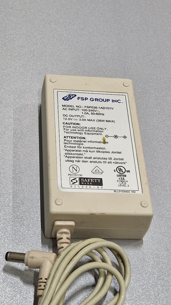 FSP FSP036-1AD101V AC Adapter 12.0V 3.0A Used Working Without Power Cord