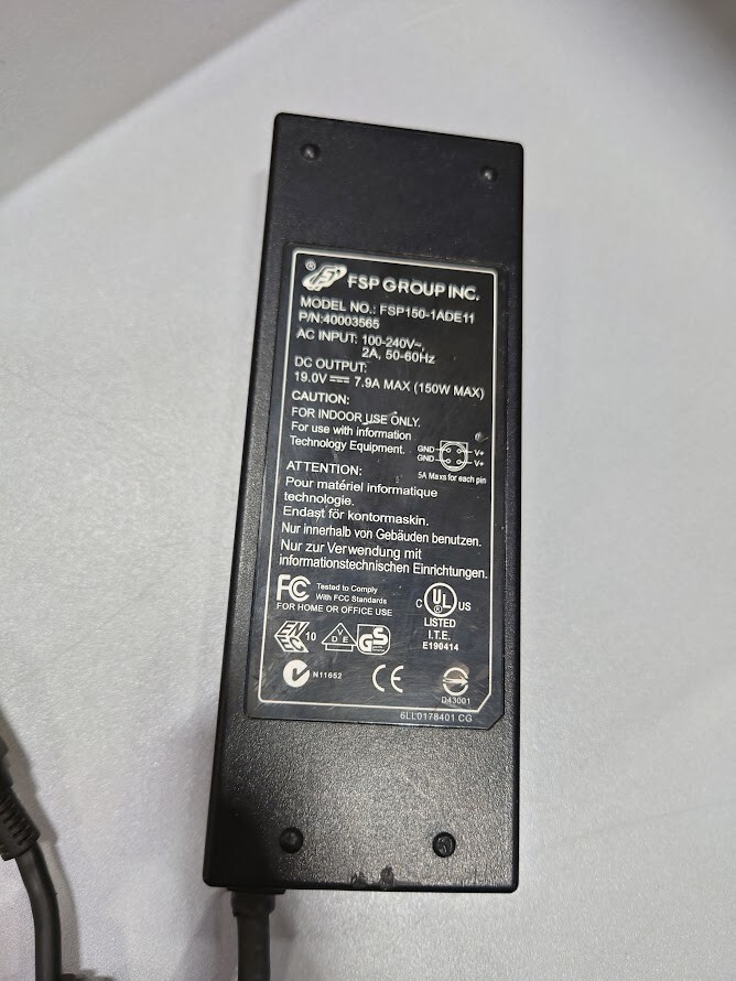 FSP FSP150-1ADE11 Adapter 19.0V 7.9A Used Working Without Power Cord
