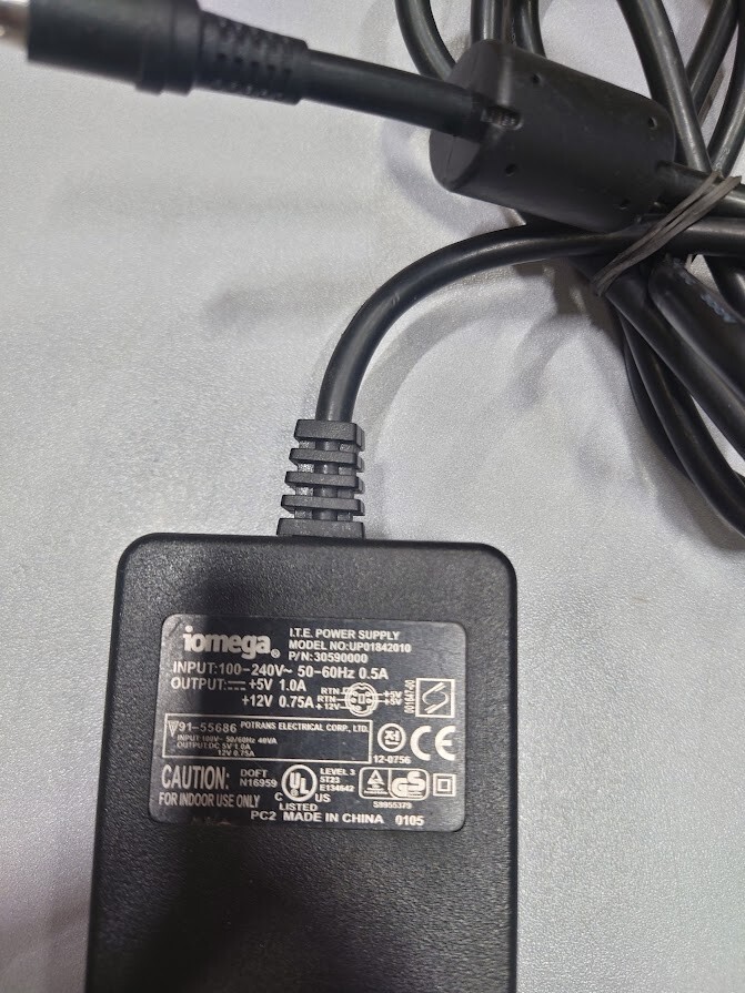 Iomega UP01842010 Power Adapter 12V 10.75A Used Working Without Power Cord