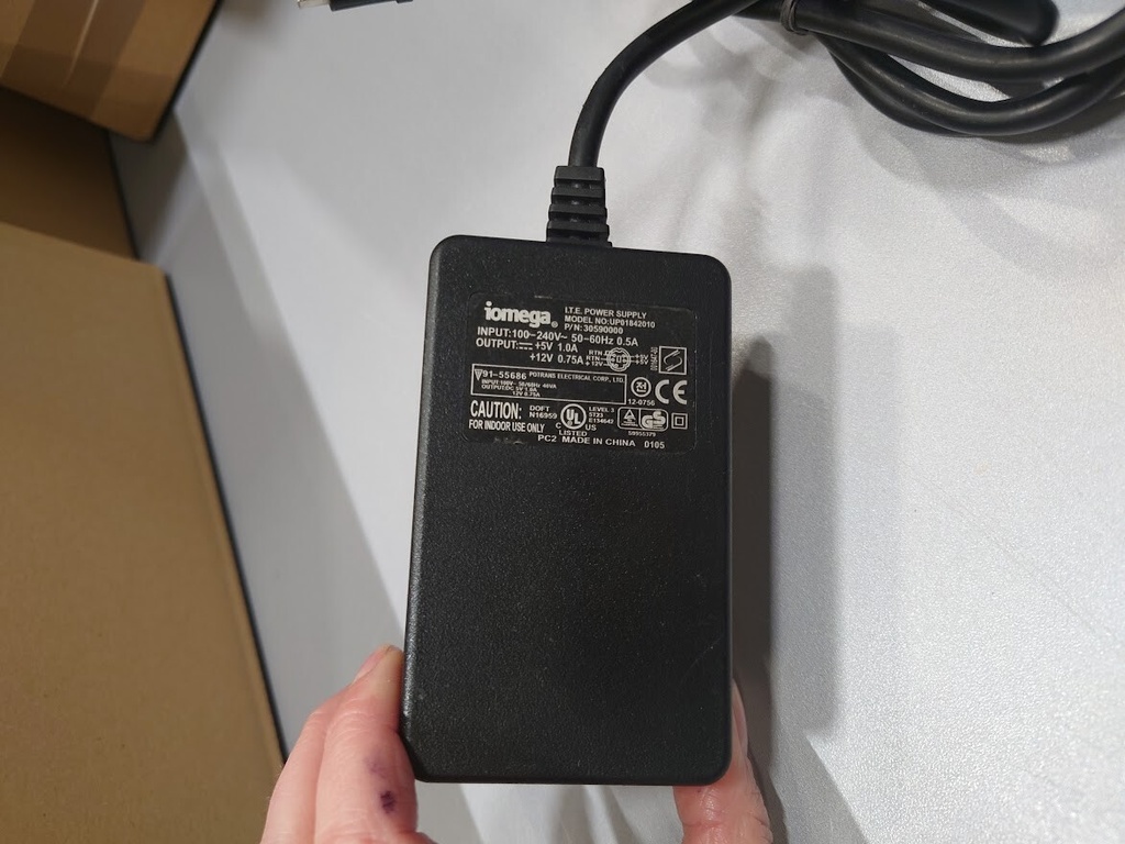 Iomega UP01842010 Power Adapter 12V 10.75A Used Working Without Power Cord