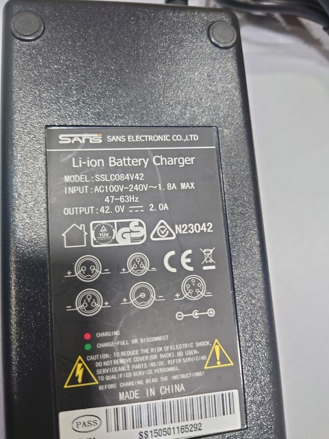 Li-ion Battery Charger SSLC084V42 42.0V 2.0A Used Working Without Power Cord