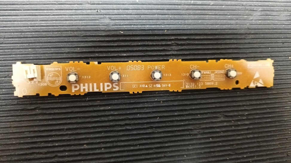 Untested Philips Circuit Board with Buttons - For Parts or Repair