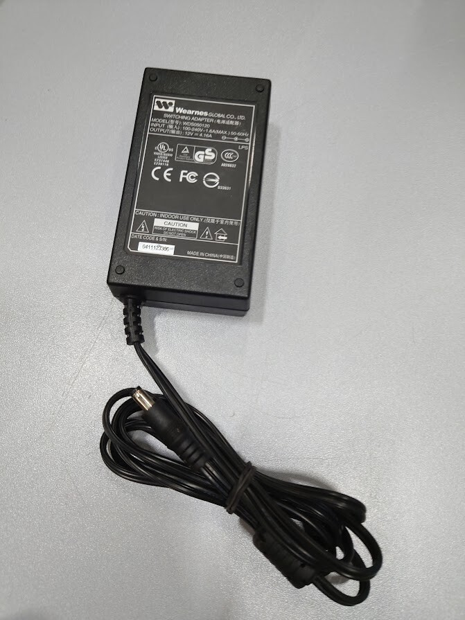 Wearnes WDS050120 Switching Adapter 12V 4.16A Used Working Without Power Cord