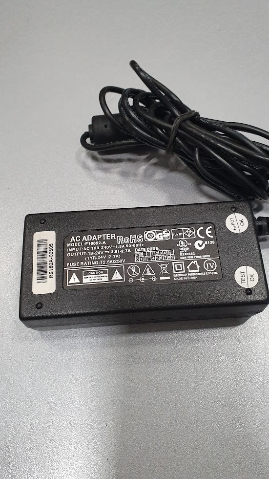 AC Adapter F10652-A 24V 2.7A Used Working Without Power Cord