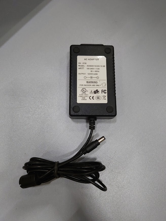 AC Adapter AD060S110/220-12-QE 12VDC 5A Used Working Without Power Cord